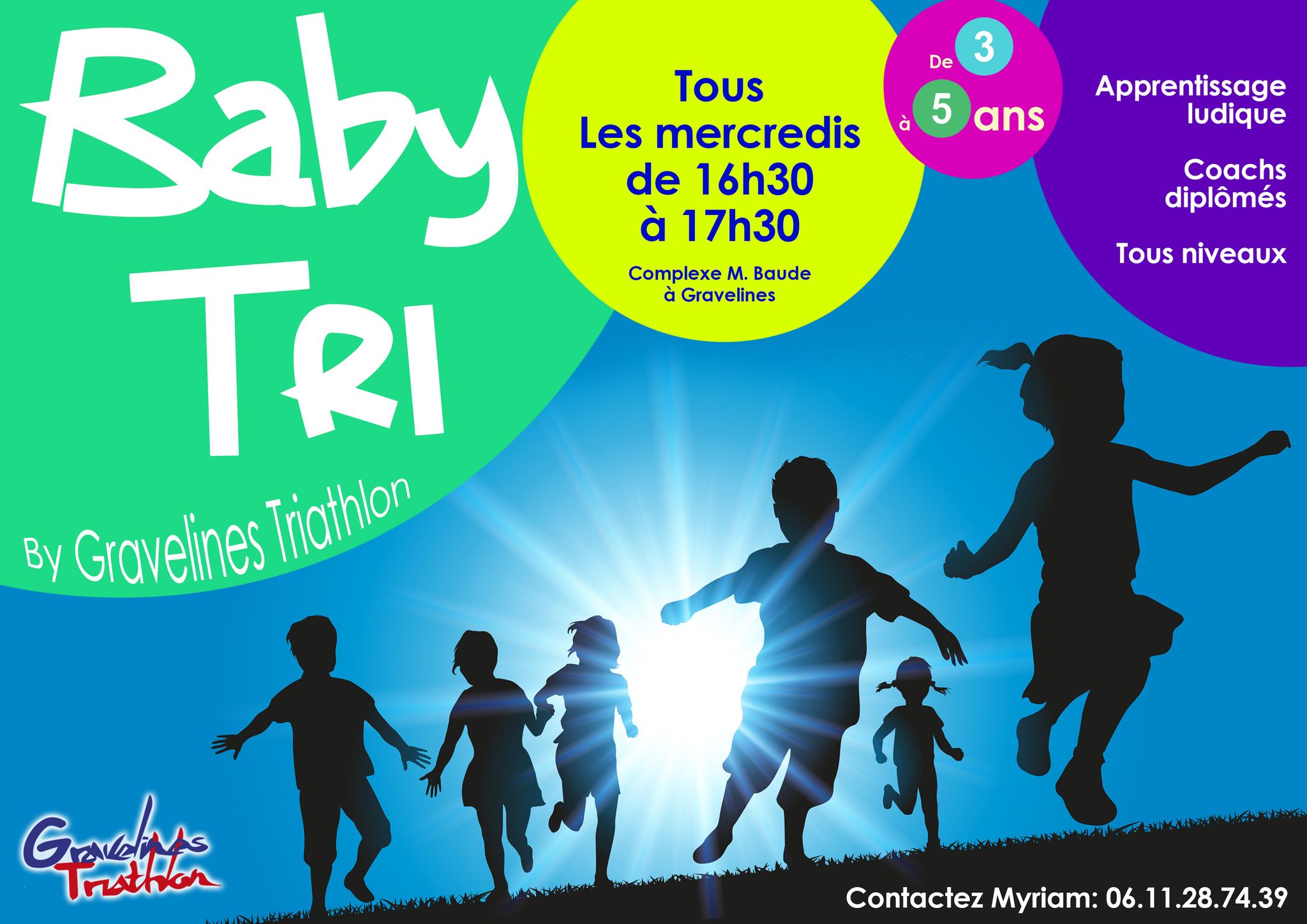 BABY TRI – Inscription session du Mercredi 5 Janvier au Mercredi 23 mars 2022.